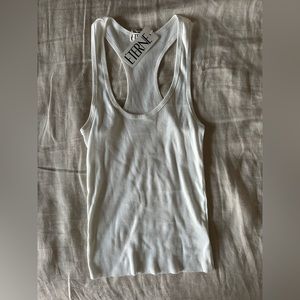 ÉTERNE Rib Racerback Tank Ivory (Size: S)